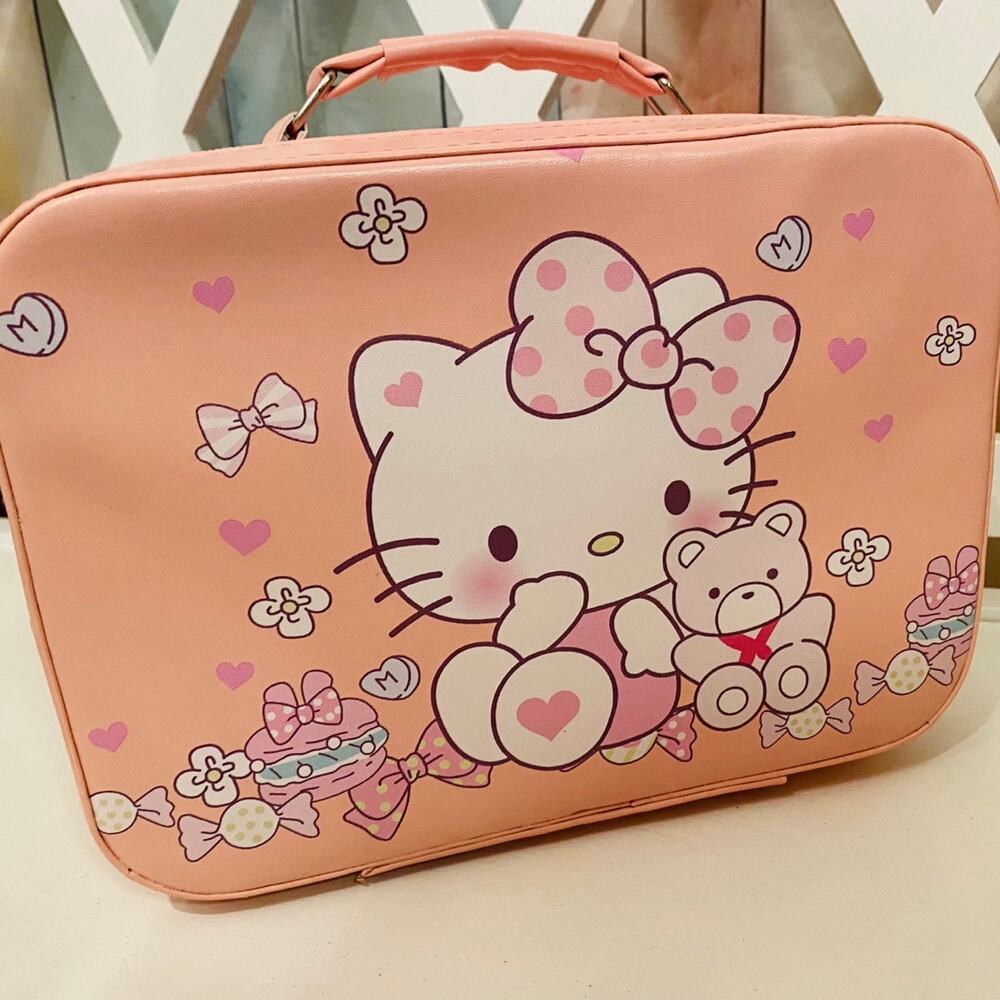 Hello Kitty Pink Travel Cosmetic Case / Makeup Organizer